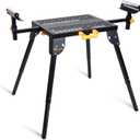 Universal Miter Saw Stand with Grid Tabletop 300 lbs Load Capacity 6-Level Height Adjustment Table Saw Stand WK-MS046 (Black, Yellow)