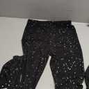 Women's Rave Sheer Mesh Sparkly Pants Bell Bottom Rave Outfit Clothes for Festival Dance Clubwear, L