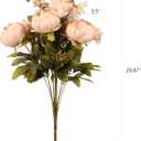 Duovlo Artificial Peony Silk Flowers Fake Flowers Vintage Wedding Home Decoration,Pack of 1 (Light Champagne)