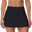MCEDAR Pleated Tennis Skirt for Women with Pockets Women's High Waisted Athletic Golf Skorts Skirts Running Workout Shorts (Black), XXS