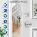 5 Pack Front Door Lock Set, Keyed Alike Exterior Door Lock Set with Deadbolt, Single Cylinder Deadbolt Lock and Entry Door Knob Set,Round Ball Brushed Nickel Door Knobs with Lock and Keys