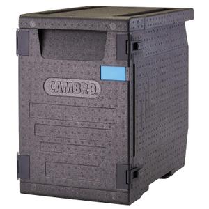 Cambro GoBox Insulated Lightweight Thermal Hot Box and Food Pan Carrier (EPP400 - Holds Four 4 Inch Pans) - Hotbox and Food Warmer for Catering & Transport - Front Load (Gray)