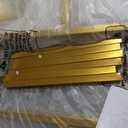 DWVO 55-75 Gallon Aquarium Stand with Power Outlet, Display Stand for Turtle Tank, Reptile Terrarium, Metal Fish Tank Stand Suitable for Living Room, Entryway, 860LBS Capacity, Black & Gold