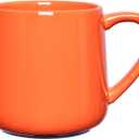 Bosmarlin Glossy Ceramic Coffee Mug, Tea Cup for Office and Home, 18 oz, Suitable forDishwasher and Microwave(Orange, 1)
