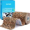 OK TAPE Hypoallergenic Digtal Printed Kinesiology Tape, Elastic Sports Athletic Tape, 2 Rolls, 2in16.4ft Uncut Roll-Cheetah