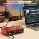 Audio Interface, 2X2 24-bit/192kHz Interface for High-Fidelity, Studio Quality PC/Mac/iOS Recording, XLR/TRS Combo Input, Monitor Mix/Loopback Function, One-Cable Setup(Alloy Red)