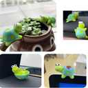 4Pcs Mini Turtles Figurine Cute Tortoise Rear View Mirror Decorations Car Dashboard Decor Self-Adhesive Desktop Plant Pot Ornaments