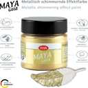 Viva Decor Maya Gold (Champagne) 1.52 Fl Oz - Shiny metallic acrylic paint for creative works on wood, glass, and porcelain. Impact-resistant, smudge-proof, and weatherproof for long-lasting results.