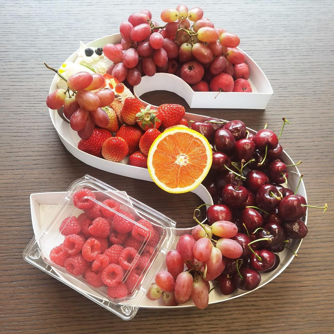 WENPACK 15" Fillable Cardboard Letter Charcuterie Tray Paper Mache Sweet Cupcake Birthday Box (S)