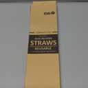 Anti Wrinkle Silicone Tipped Straw Set (Stainless Steel), Drinking Straw for Stanley 40 oz 30 oz Tumbler, Reusable Wrinkle Free Long Metal Straw for Lip with Cleaning Brush