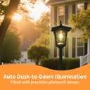 63" Solar Lamp Post Light,Outdoor Waterproof Solar Post Light,Garden Lights for Backyard, Pathway, Patio,Lawn, Driveway Decor, with base