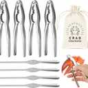 8 Pcs Lobster Crackers and Picks Set, Crab Leg Cracker Tools, Stainless Steel Seafood Crackers & Forks Nut Cracker Set