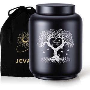 Cremation Urn for Adult Male Ashes - 200 Cubic Inches Stainless Steel Urn, Tree of Life Design for Funeral, Burial or Home Memorial with Velvet Bag