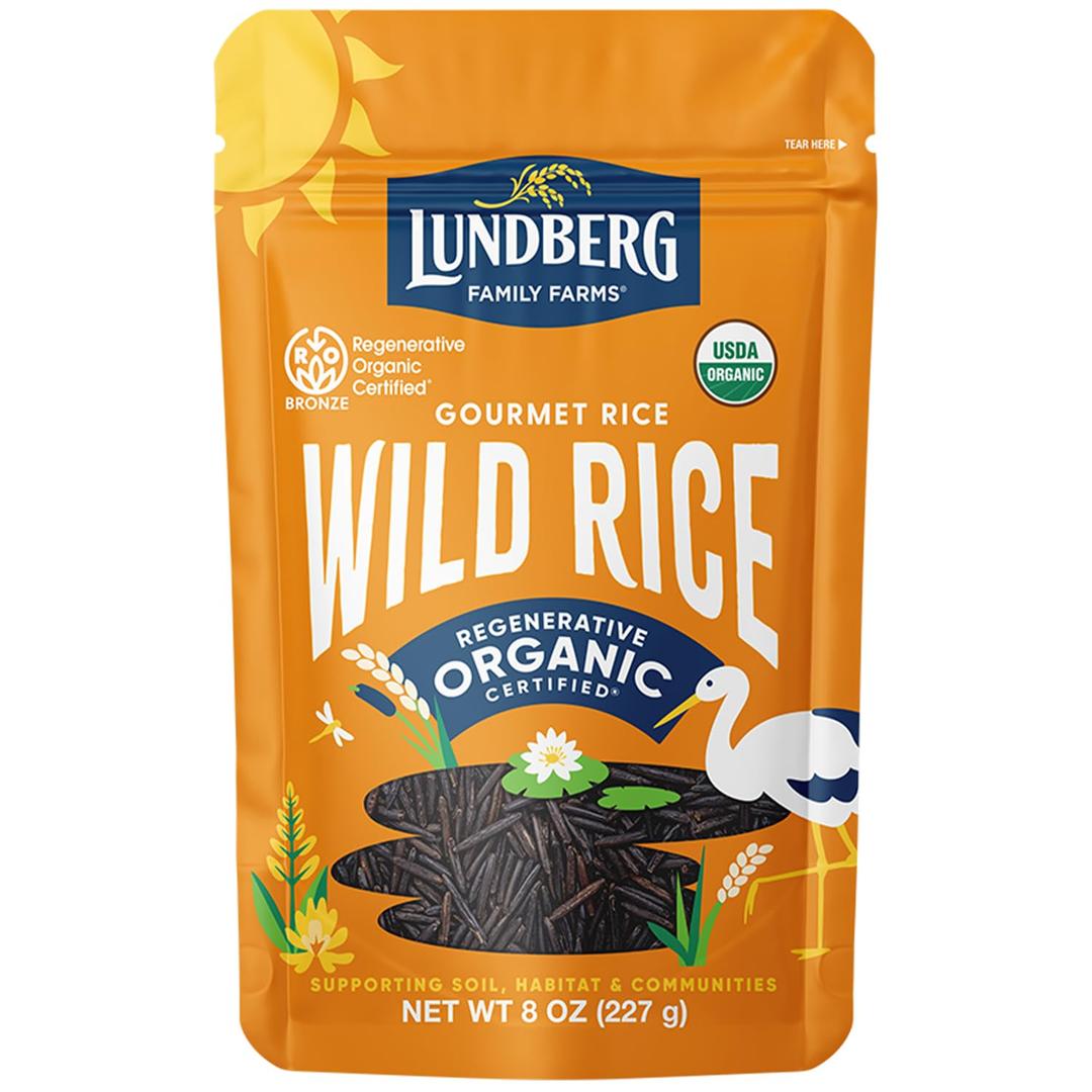 Lundberg Wild Rice, Regenerative Organic Certified 100% Natural California Cultivated Wild Black Rice, 8 Oz