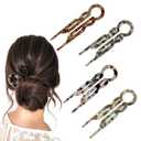 4PCS U-Shaped Plastic Hair Pins for Women  Non-Slip Hair Clips for Fine Thin Hair, Lightweight French Twist Accessories