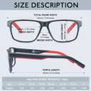 Large Reading Glasses Men Blue Light Blocking Wide Computer Readers Lightweight Black Frames+Rubber Arms+Spring Hinges