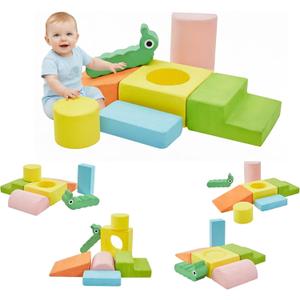 Climbing Toys for 1-3 Year Old,Toddler Climbing Toys Indoor, Baby Climbing Blocks, 7-Piece Soft Foam Climbing Blocks Set,Toddler Playtime Corner Climber Foam Play Gym for Climbing Crawling and Sliding