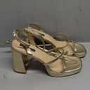 MIRAAZZURRA Platform Strappy Heel Sandals Square Open Toe Two Strap Chunky High Heeled Sandals with Buckle Ankle Strap for Women Party Wedding Dress size 11