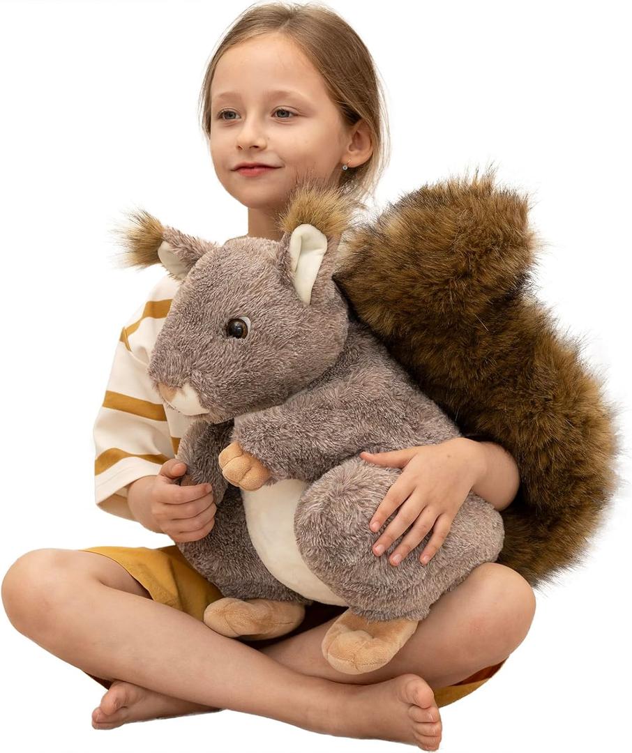 MaoGoLan Giant Squirrel Stuffed Animal,17.7" Realistic Squirrel Plush Toys with Cute and Fluffy Tails,Big Stuffed Squirrel Gift for Forest Animal Lover,Girls,Boys,Kids,Baby Shower
