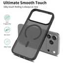 Magnetic Case for iPhone 17 Pro Max,Compatible with MagSafe – Only Fits iPhone 17 Pro Max (6.9″) – Magnetic Attachment, Military & Drop Protection, Translucent Matte Anti‑Fingerprint Cover, Black