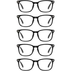 CCVOO Mix & Match Reading Glasses for Women - Lightweight, Comfortable Fit, Clear Vision - Blue Light Blocking (Black)