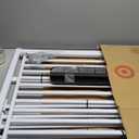 No Pawblems 55.1" Extra Tall Pet Gate for Cat/Dog, 29.9-44.4" Wide Auto Close Tall Cat Gate, NO Drilling Pressure Mounted for Doorways/Hallways, 1.37" Narrower Bar Spacing, White