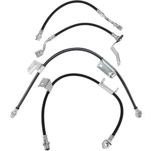 TRQ Brake Hose Set Compatible with 2002 Chevrolet Silverado 1500 GMC Sierra 1500