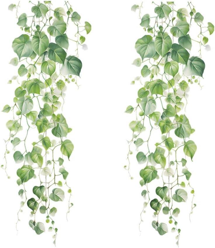 Green Plant Vine Wall Sticker - Evergreen Ivy Leaves for Bedroom & Living Room