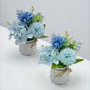 Carfoeny 2 Pcs Blue Hydrangea Artificial Flowers Bathroom Decor Fake Flowers in Small Flower Vases for Centerpieces Floral Arrangements Home Indoor Kitchen Tables Living Room Tv Stand Nightstand Decor