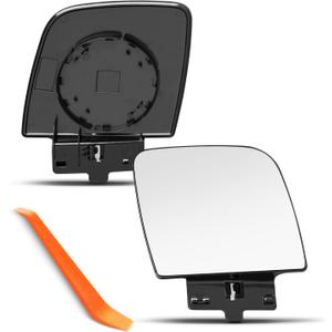 Upper Passenger Side Mirror Replacement for Ford E150 E250 E350 1992-2007, E450 1999-2007, E550 2002-2003, Right Side Mirrors Glass with Backing Plate