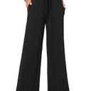 WiWi Wide Leg Pajama Pants for Women Viscose from Bamboo Super Soft Sleep Pj Sweatpants Lounge Palazzo Pjs Bottoms with Pockets S-XXL, Black, Large (Black, L)
