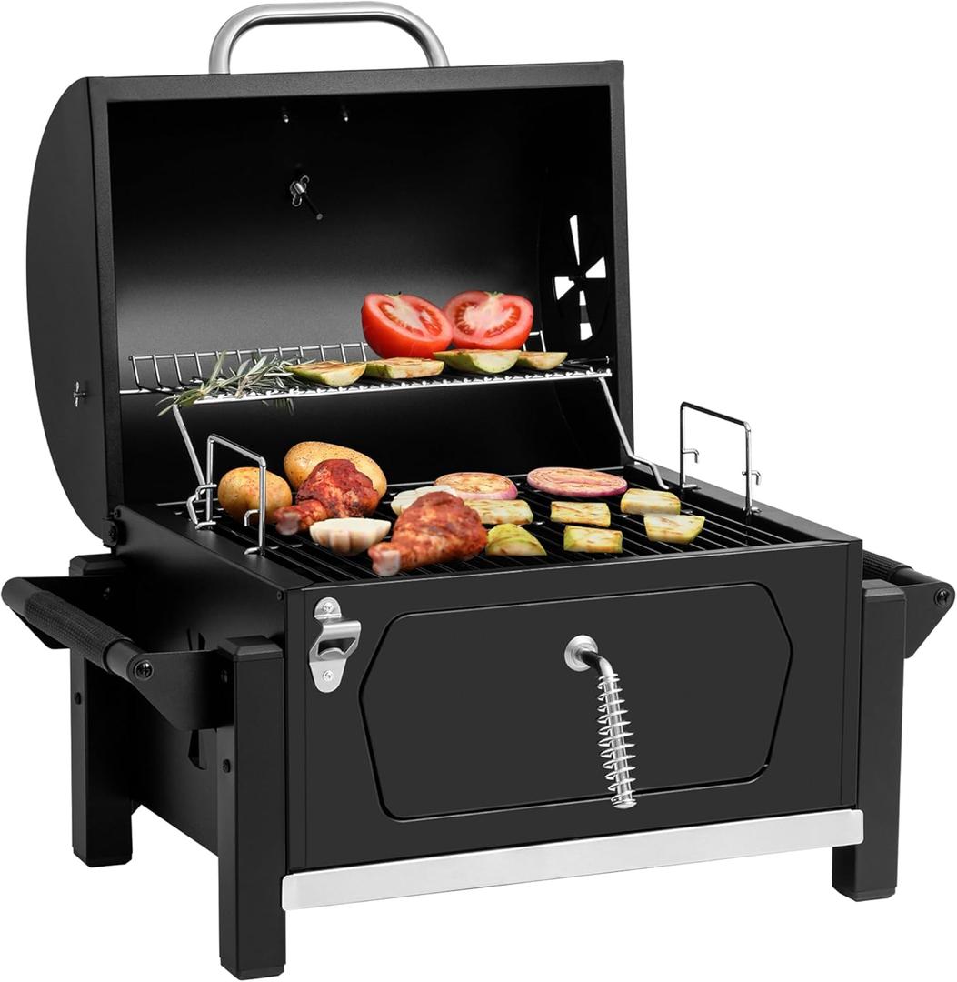 Royal Gourmet CD1519 Portable Charcoal Grill with Warming Rack, Tabletop Charcoal Grill with 303 Sq. In Cooking Area for Outdoor Camping and Picnic Grilling, Black Royal Gourmet CD1519 Portable Charcoal Grill with Warming Rack, Tabletop Charcoal Grill with 303 Sq. In Cooking Area for Outdoor Camping and Picnic Grilling, Black