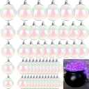 50 PCS Christmas Iridescent Ornaments,Clear Plastic Bubbles Hanging Filled Ornaments,Christmas DIY Hanging Rainbow Ball 5 Different Sizes for Xmas Tree Wedding Party Birthday Home Decorations