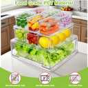 YINGRACE 10 Pack Fridge Organizer Bins, Stackable Refrigerator Organizers and Storage, With a Pull-out Large Drawer, BPA-Free Clear Containers For Fruit, Vegetable, Drinks