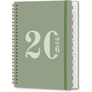 2026 Planner, Weekly and Monthly Calendar Agenda Book, Jan 2026 - Dec 2026, Hardcover Planning Academic Planner for Office School Supplies and Desk Accessories - A5 (6.3'' x 8.5'') (Green)