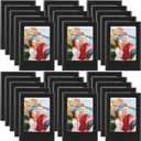 Barydat 30 Pack Mini Magnetic Picture Frame 2x3 Refrigerator Magnet Photo Frame Picture Holder Table Photo Frame Set Magnetic Wallet Size Photo Frame for Fridge Table Locker Whiteboard, Black