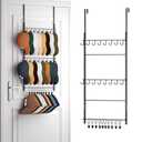 HapiRm Over Door Hat Rack - 3 Tier Wall Mounted Hat Organizer with 16 Hooks and 10 Movable Clips, Baseball Cap Organizer Storage Holds up to 26 Caps for Door, Bedroom, Closet USPTO Patent Pending