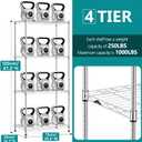 IZEUK 4-Tier Heavy Duty Steel Storage Shelves, Metal Shelf Wire Shelving Rack for Pantry, Kitchen, Home, or Office Organization (29.5" W x 13.7" D x 47.2" H, 1000LBS, Chrome)