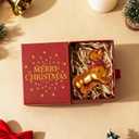 WDS WONDROUS Puppy Ornaments for Christmas Tree, Glass Dog Ornament Cute, Unique Gold Christmas Decor, Xmas Ornaments for Tree Winter Holiday Decor(3.54)