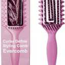 Evercomb Curl Defining Brush for Curly Hair - Detangling & Styling with Lightweight Ergonomic Nylon Bristles, Enhance Curls, Reduce Frizz/Breakage for Women (Pink 1Pcs) Pack of 3