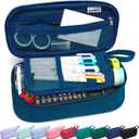 SPACEMATE Pencil Case Pouch Box Bag School Supplies Girls Boys Kids, Cute Preppy Stuff Large Big Capacity Aesthetic Pen Organizer, Back to College Stationary, Midnight Blue, Heavy Duty Canvas, 1800ml