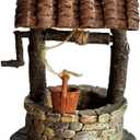 Top Collection Miniature Fairy Garden and Terrarium Fairy Wishing Well with Turning Crank Statue