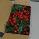 ChiRee Christmas Garlands 6.56FT 30 LED Smokey Pine Garlands with Lights Battery Operated Pine Cone Garland with Red Berry Bells Green Garland Christmas Decorations for Xmas Holiday Indoor Outdoor