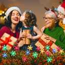 4 Pcs St Patricks Day Outdoor Decorations Solar Lights Waterproof Green 48 LED Swaying Pathway Firefly Stake Lights for Outside Yard Garden Lawn Decorations(Multicolor,Snowflake)