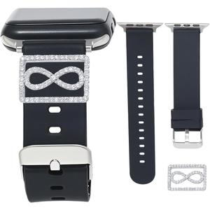 3 x LuReen Sport Band Compatible with Apple Watch 38mm 40mm 41mm 42mm 44mm 45mm 46mm 49mm Women Men, Soft Silicone Band with Jewelry Apple Watch Charm for iWatch Series 10 9 8 7 6 5 4 3 2 1 SE (With Band)