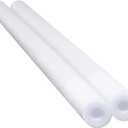 Floating Pool Noodles Foam Tube 2-Pack, Thick Hollow Noodles for Floating in The Swimming Pool, 52" Inches Long (White)