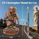 PloreWay St Christopher Medal for Car, Metal Saint Christopher Visor Clip, Talisman for Safety, Automotive Visor Accessories, Gift for Drivers, Families, Friends