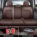 Coverado Tacoma Seat Covers, Leather Car Seat Covers Full Set Custom Fit 2005-2023 Toyota Tacoma Double/Crew Cab, Seat Covers for Cars Car Seat Protector(Brown)