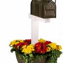 Mailbox Planter Box – Fits True 4x4 (3.5") & 6x6 (5.5") Posts, Wrap-Around Resin Planter, 24” 16 Gallon, Deep Earth Brown, Extra Large