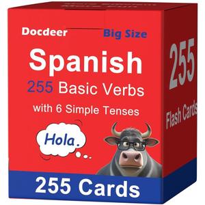 255 Essential Spanish Verbs Flash Cards Conjugation Flashcards (6 Simple Tenses)